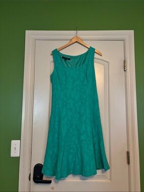 Nine West Teal Scoop Neck A-Line Dress. Size 8
